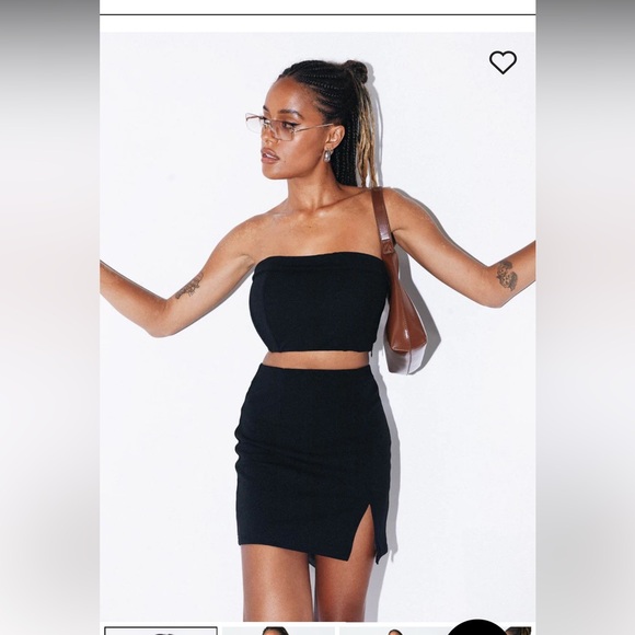 Princess Polly Set skirts/top black US 2 - Picture 2 of 8